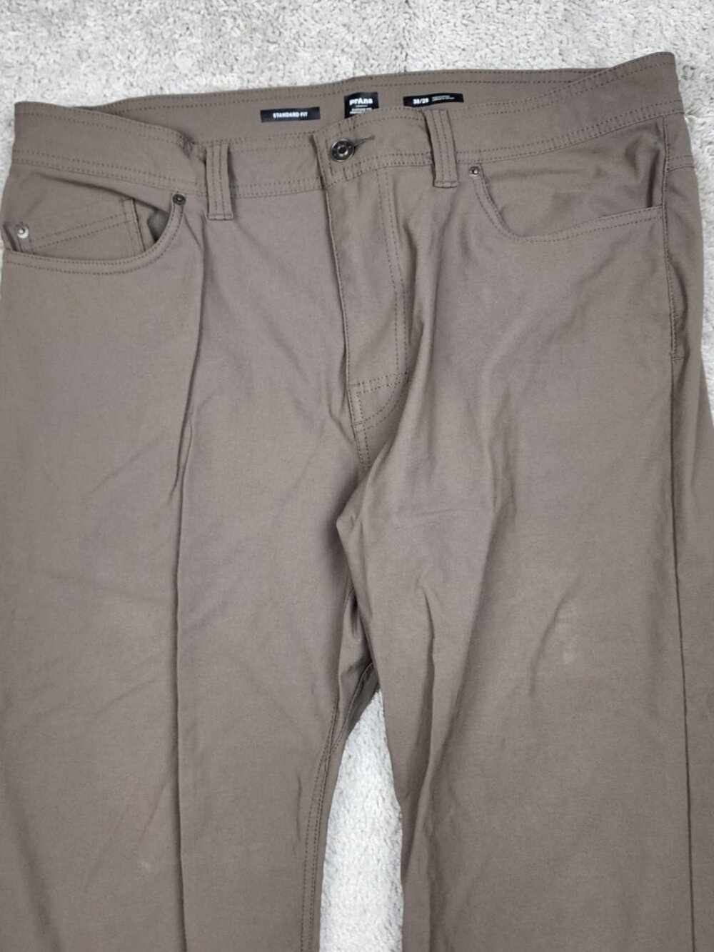 Prana Pants Mens 38x28 Brown Brion Standard Fit Stretch Zion 5-Pocket Hiking - Picture 4 of 7